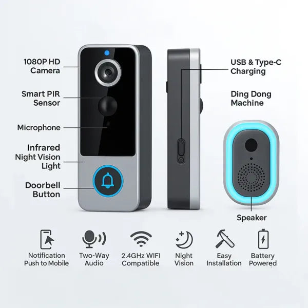 BellVid Subscription Free Video Doorbell US03
