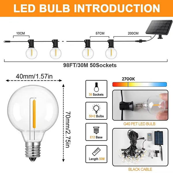 TiLights Outdoor Solar String Lights AU