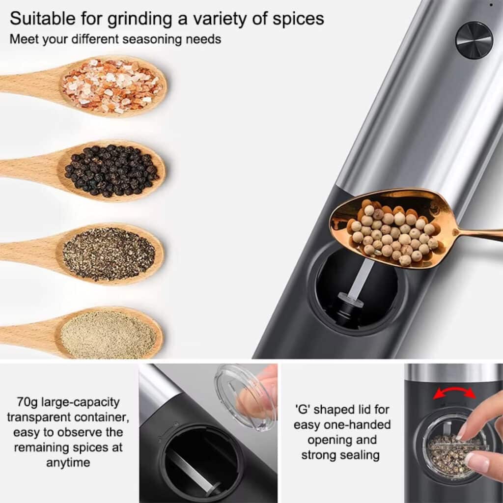 Kivoroa Automatic Salt And Pepper Grinders