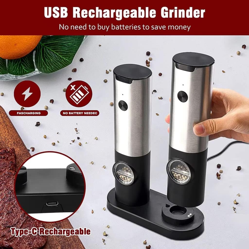 Kivoroa Automatic Salt And Pepper Grinders