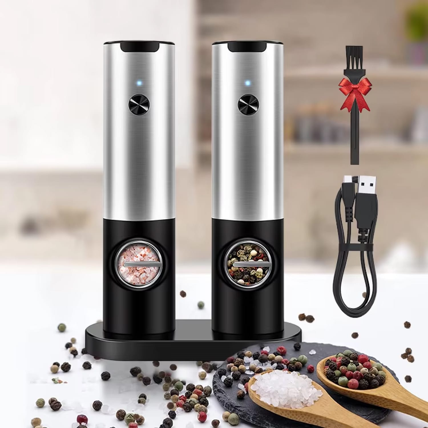 Kivoroa Automatic Salt And Pepper Grinders