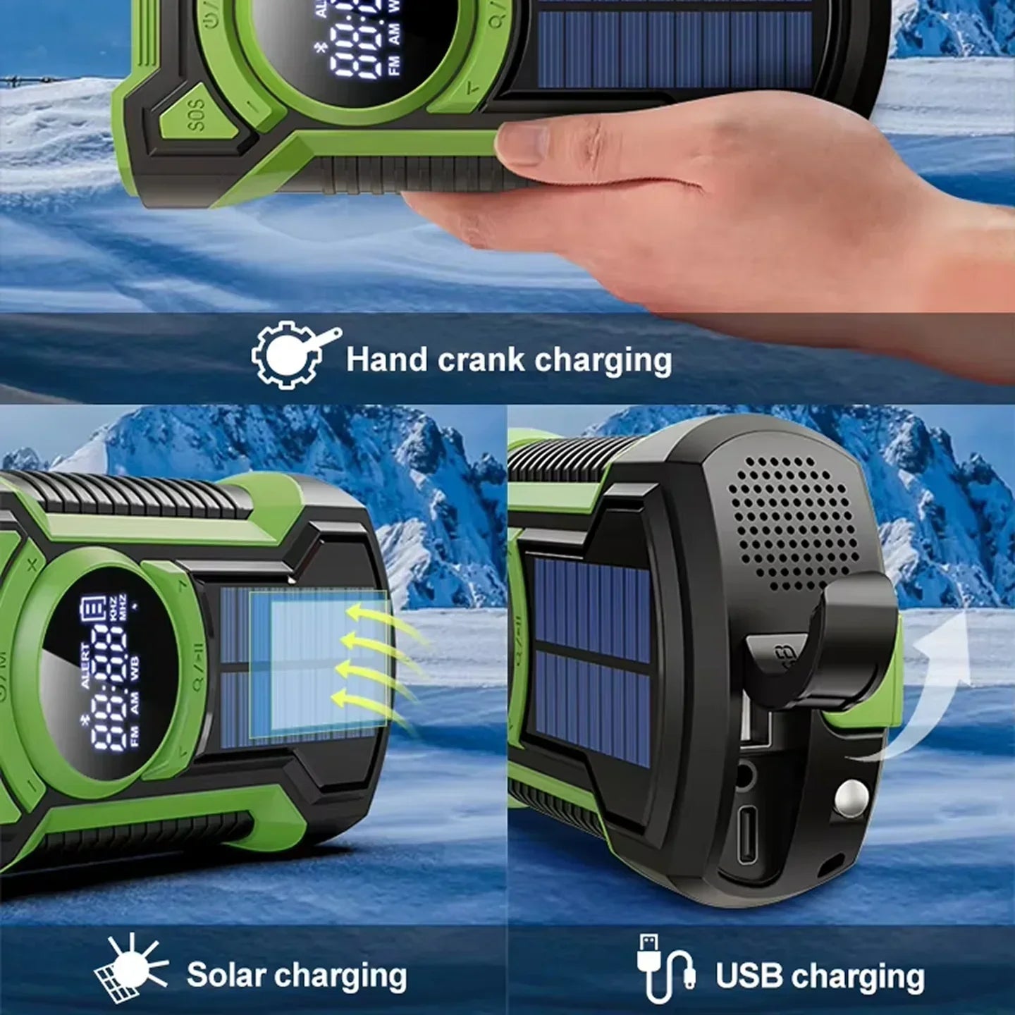 DalyRad Hand Crank Flashlight Radio US3