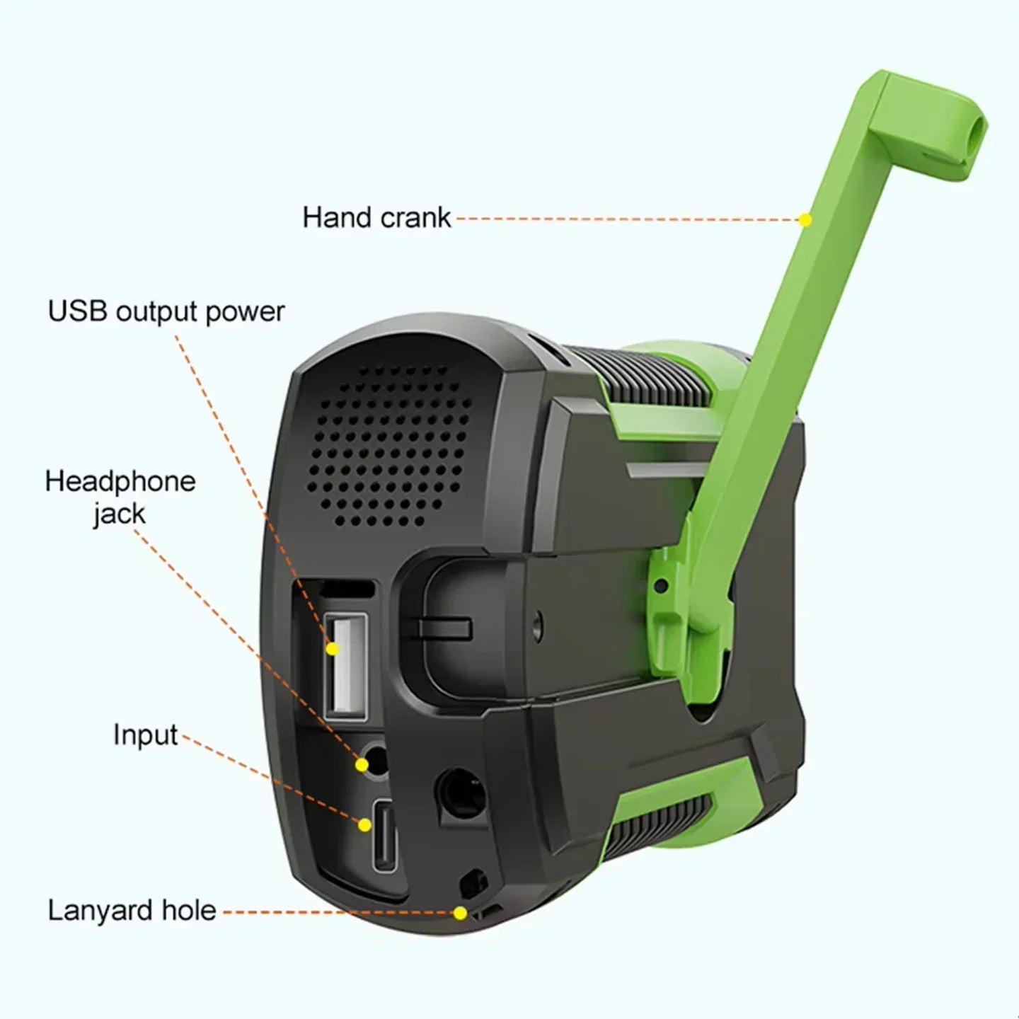 DalyRad Hand Crank Flashlight Radio US3